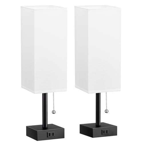 White Bedside Lamps for Bedroom Set of 2 (2 Count)