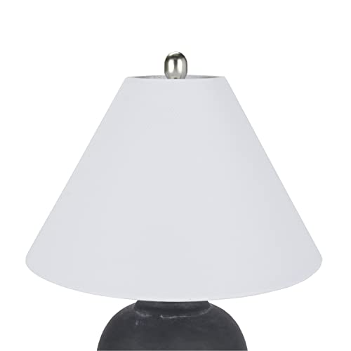 Home 23" Black Vintage Distressed Ceramic Pot Table Lamp for Bedroom