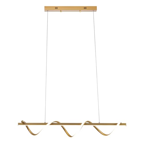 Modern Spiral LED Pendant Lighting 31.49 in Linear Chandelier for Dining Room 48W Dimmable 3000K
