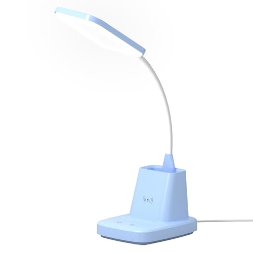 LED Desk Lamp with 10W Wireless Charging & Pen Holder