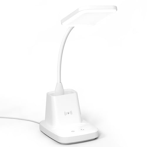 LED Desk Lamp with 10W Wireless Charging & Pen Holder