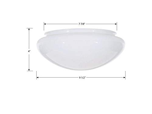 50-330 9.5-Inch Replacement Mushroom Glass Shade, 7-7/8 Inch Fitter, White (50/330)