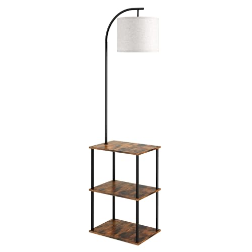 Floor Lamp with Table 2 (Rustic Brown)