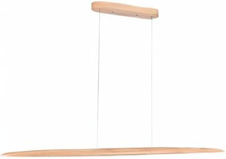 59" 40W Wood LED Linear Pendant Light Fixture Led Dining Room Light Dimmable Hanging Light Fixture for Dining Room Kitchen Island Pool Table Lights Natural Ash - Aura Lighting