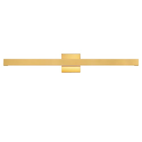 Modern Bathroom Light Fixtures Over Mirror 32 Inch Gold Bathroom Vanity Light with Up & Down Lighting 26W Dimmable 5CCT LED Vanity Lighting Fixture Bar for Restroom Mirror Cabinet