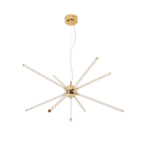 37.4" Modern LED Chandelier Gold Dimmable 8