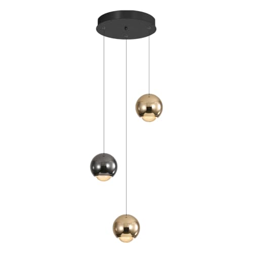 3 Light Modern Black Gold Pendant Light Chandelier for Dining Room