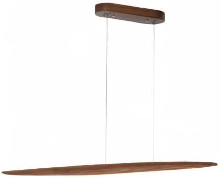 Wood Linear Pendant Hanging Light Fixture Minimalist Light Linear Chandelier Wood Kitchen Island Lighting 40w Dimmable for Dining Room Dining Table Living Room Pool Table Walnut Color - Aura Lighting