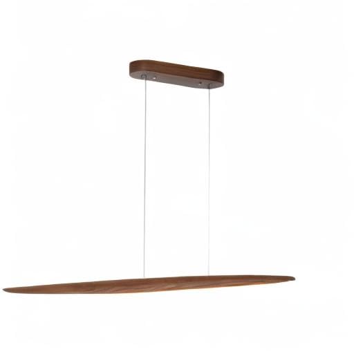 51" Wood Linear Pendant Light Wood Dining Room Light Fixture Modern Pool Table Lights Kitchen Island Lights for Dining Room Bar Kitchen Island Walnut Color