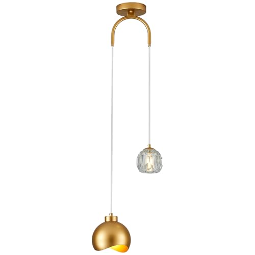 2 Light Modern Pendant Light with Crystal Accent