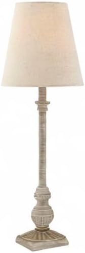 Regency Hill Loreno Traditional Country Cottage Buffet Table Lamps 24" Tall Skinny Set of 2 Antique Whitewashed Oatmeal Faux Linen Tapered Cone Shade for Living Room House Home Dining Family
