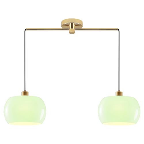Hanging Pendant Mid Century Modern Mint Green Glass Island Light