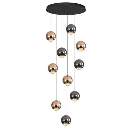 10 Light LED Staircase Chandelier Crystal Ceiling Lights Large Chandeliers for High Ceilings