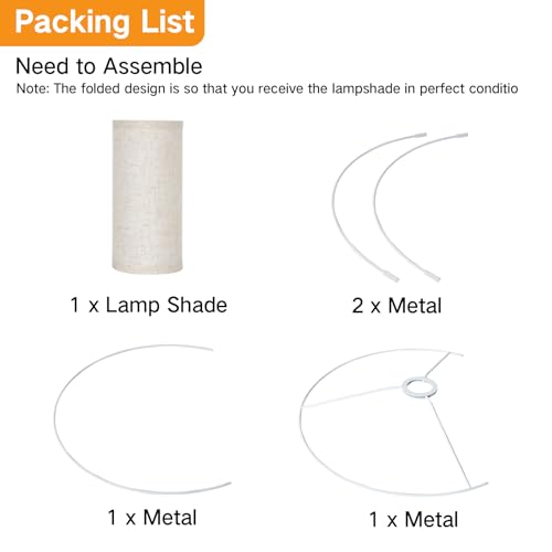 Beige Large Drum Lamp Shades for Floor Lamps