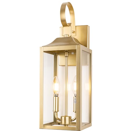 19" Gold Outdoor Wall Lantern 2