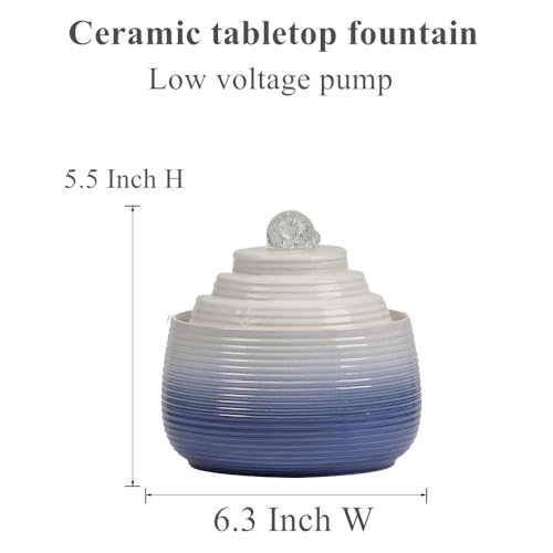 Indoor and Outdoor Fountain Water Feature Fall Ceramic Home Office Decoration mini Tabletop Desktop