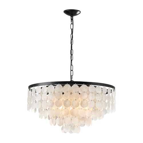 24" Coastal Capiz Shell Chandelier