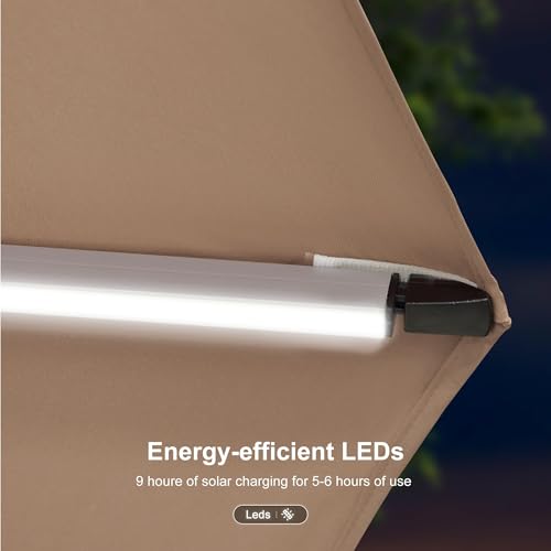 Cantilever Umbrella 9' X 12' Double Top LED Light
