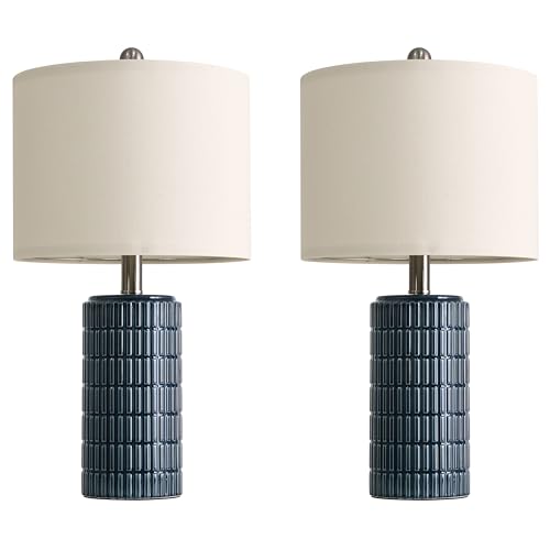 20.75" Small Blue Table Lamps (2 Count)