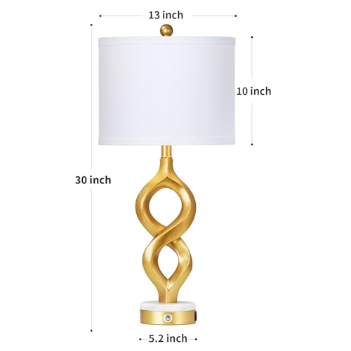 30" White and Gold Table Lamp for Living Room