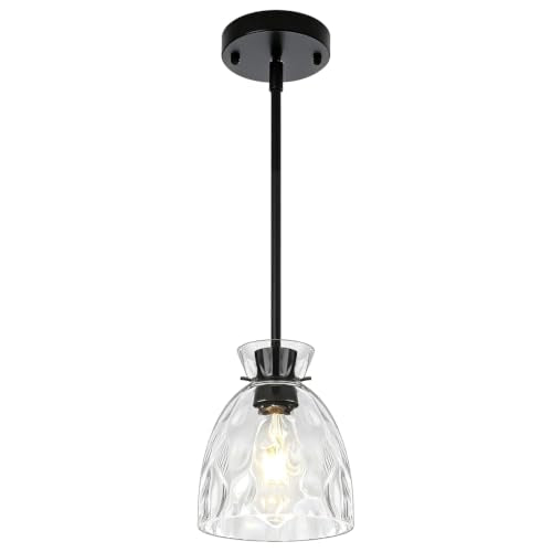 Modern Black Pendant Lights Kitchen Island 1 Pack Hanging Light 5.9"