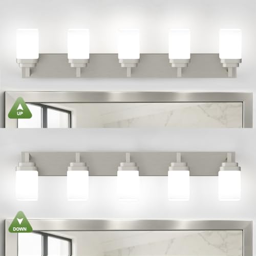 Brushed Nickel Bathroom Light Fixtures (Nickel / 5-Light)
