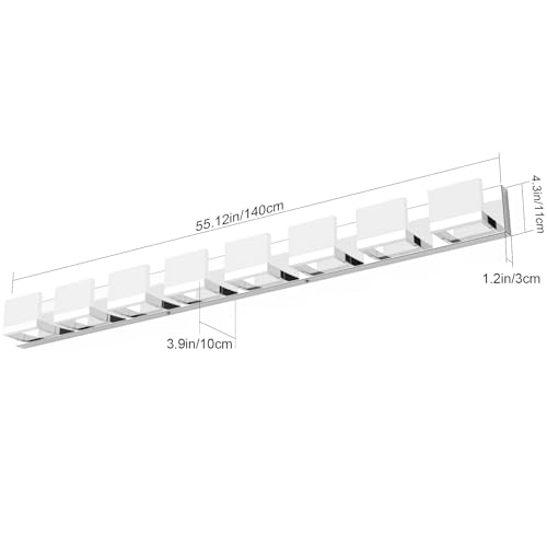 8 Lights Modern LED Chrome Vanity Light for Bathroom Wall Light Up and Down LED Bathroom Light Fixtures Over Mirror