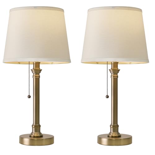 19.5" Warm Gold Small Table Lamps Set of 2 for Living Room Bedroom (2 Count)