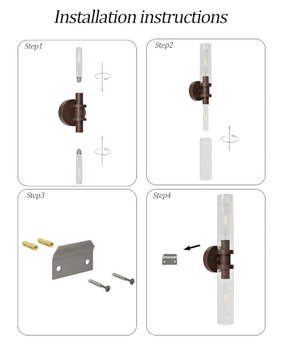 Walnut Wireless Battery Operated Wall Sconces with Remote Control