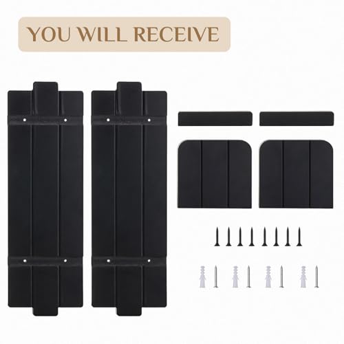 Large Black Wood Wall Candle Sconces (2 Count)