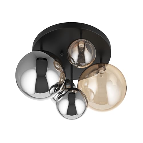 18" 5 Light Black Semi Flush Mount Ceiling Light