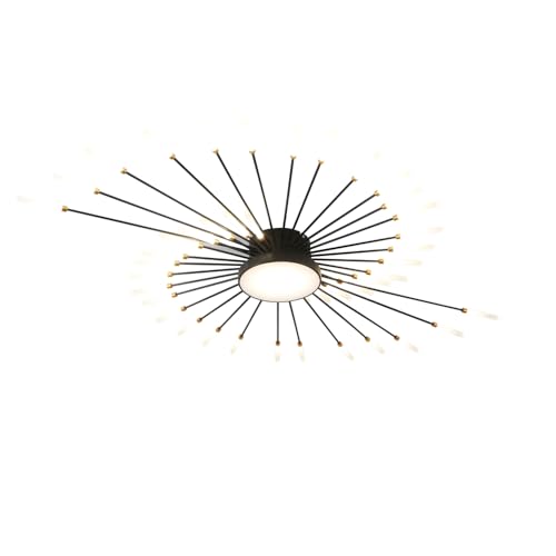 50.4" Ceiling Light Modern Flower Shape Ceiling Lamp for Living Room Dining Room Semi Flush Mount Metal Acrylic Sputnik Firework Petal LED Lighting Fixture