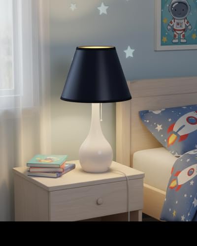 56052 Empire Uno Lamp Shade in Black with Gold Inside Washi Paper