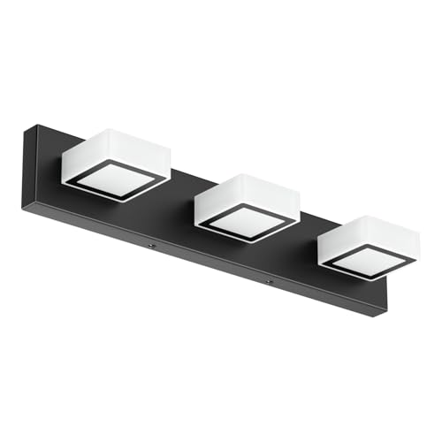 Black Bathroom Vanity Lights 24inch Metal Acrylic LED Modern Bathroom Wall Lighting Fixtures Over Mirror Matte Black