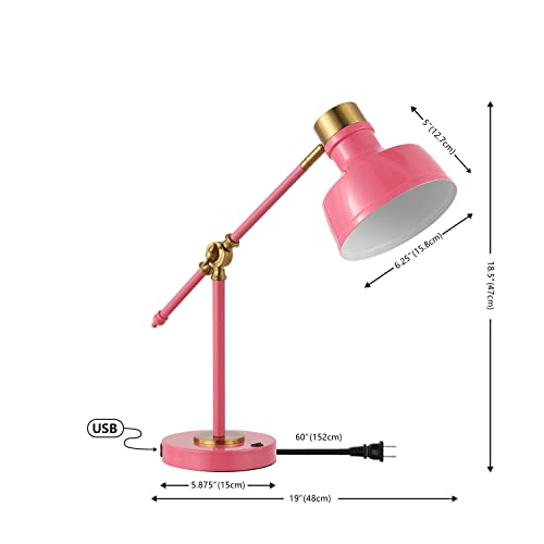 Allegra Metal Task Desk Lamp USB Port 18.5"