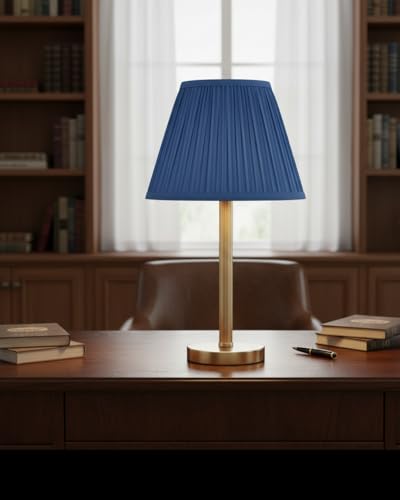 56502 Empire Uno Lamp Shade in Mushroom Pleated Classic Blue