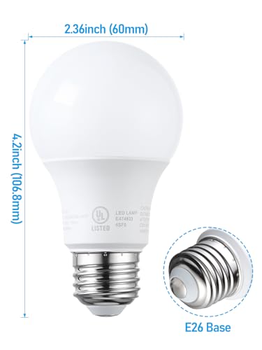 6 Pack A19 LED Light Bulb 60W Equivalent (6 Count)