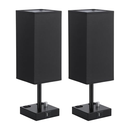 Black Bedside Table Lamps Set of 2 (2 Count)