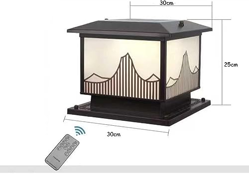Modern Patio Solar Pillar Lights Square Fence Outdoor Table Lamp Led Pillar Light Adjustable by Remote Control Ip54 Waterproof Classic Vintage Column Lights Deck Walkw