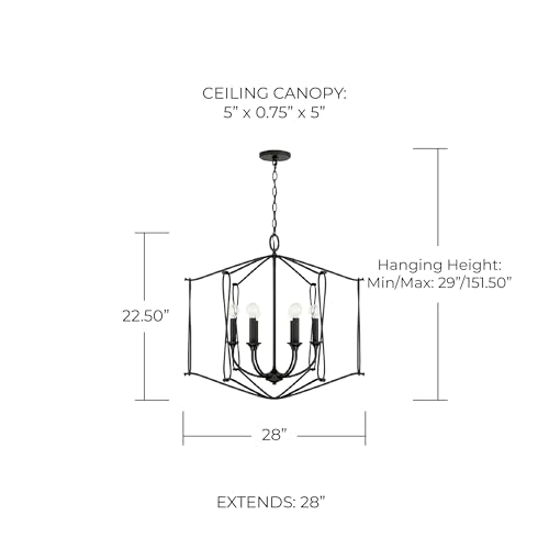 Capital Lighting 541661BI Bentley Transitional Airy Design Candle Foyer Light Fixture