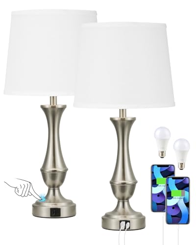 Upgraded Touch Lamps for Night Stands Set of 2 (2 Count)