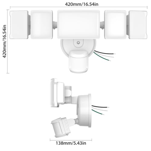 2 Pack 18000LM Motion Sensor Outdoor Lights (White)
