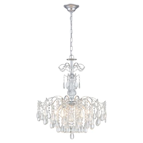 6 Light Crystal Chandelier Pendant Ceiling Light Modern Lighting Fixture for Bedroom Hallway Bar Kitchen Bathroom