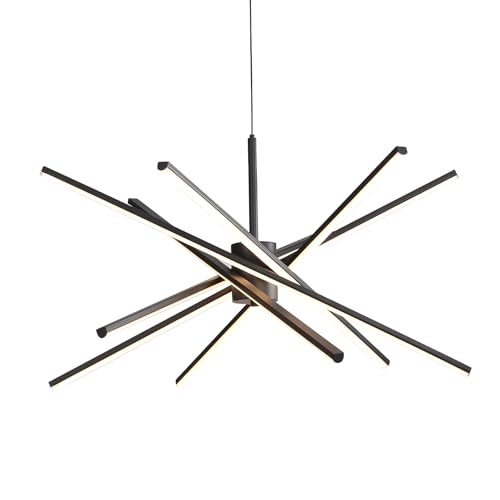Black 33 inches Modern Sputnik Chandelier 90W LED Chandeliers