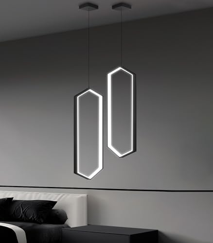 Ring Dimmable Pendant Lighting Adjust LED Mini Chandelier Ceiling Light Fixtures for Kitchen Island Dining Room Living Room Bedroom Hallway Black
