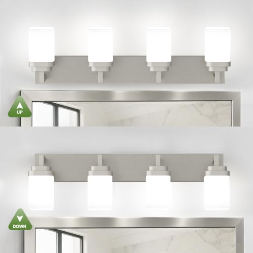 Brushed Nickel Bathroom Light Fixtures (Nickel / 4-Light)