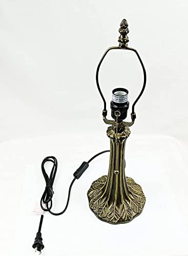 Tiffany Antique Brass Lamp Base With Alloy Socket and Switch Wire