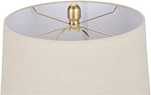 Home 23" Greyish Brown Earth Tone Rustic Farmhouse Ceramic Table Lamp for Bedroom