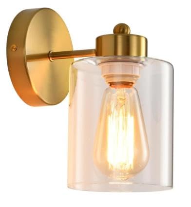 Metal Sconces Wall Lighting with Clear Glass Shade