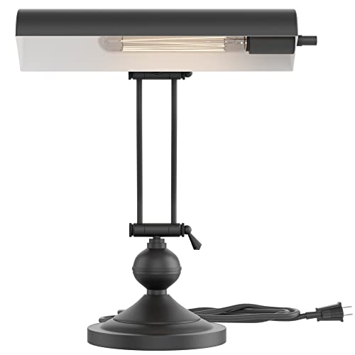 Classic Antique Retro Adjustable Leaning Piano Lamp Banker Desk Light with LED Bulb Included